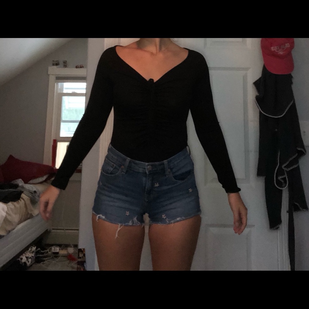 Embroidered cut off shorts